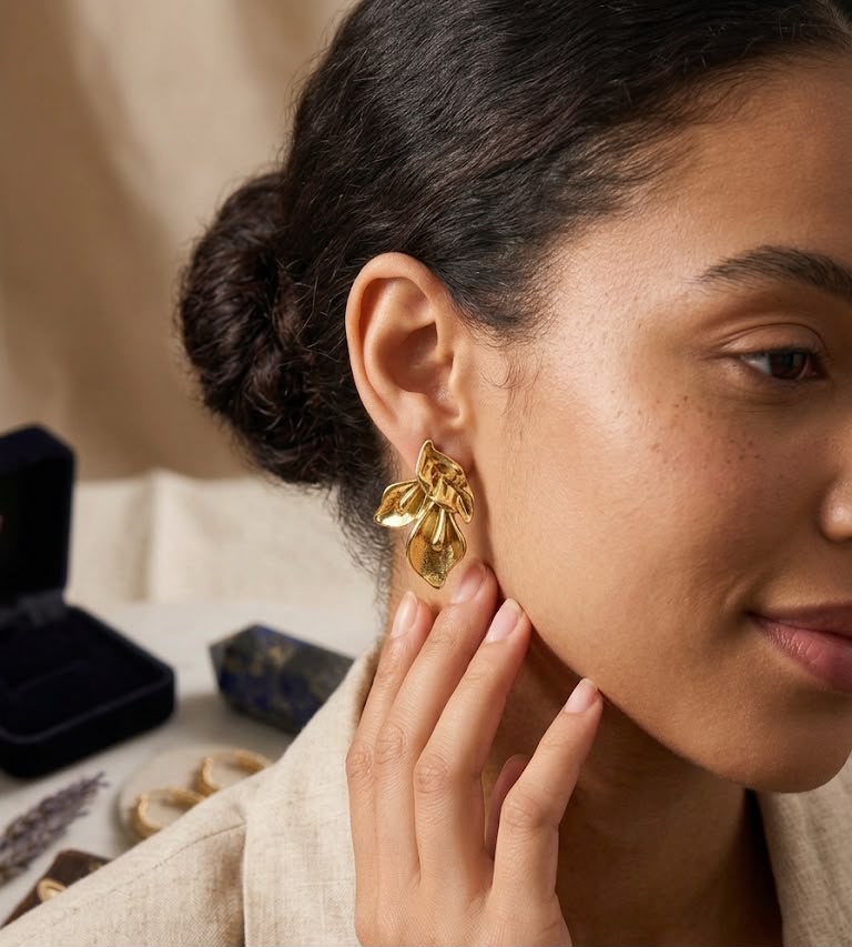Tara Rose Gold Starburst Dangles